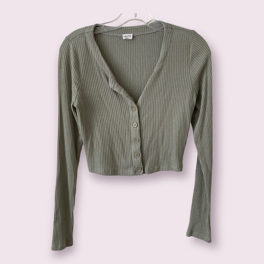 Aritzia Wilfred Free sage green cardigan